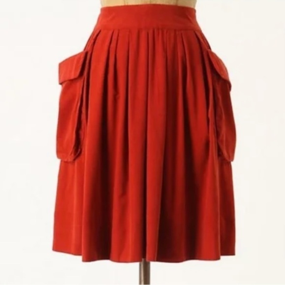 Anthropologie Maeve Effortlessly Burnt Orange Skirt - Picture 1 of 5